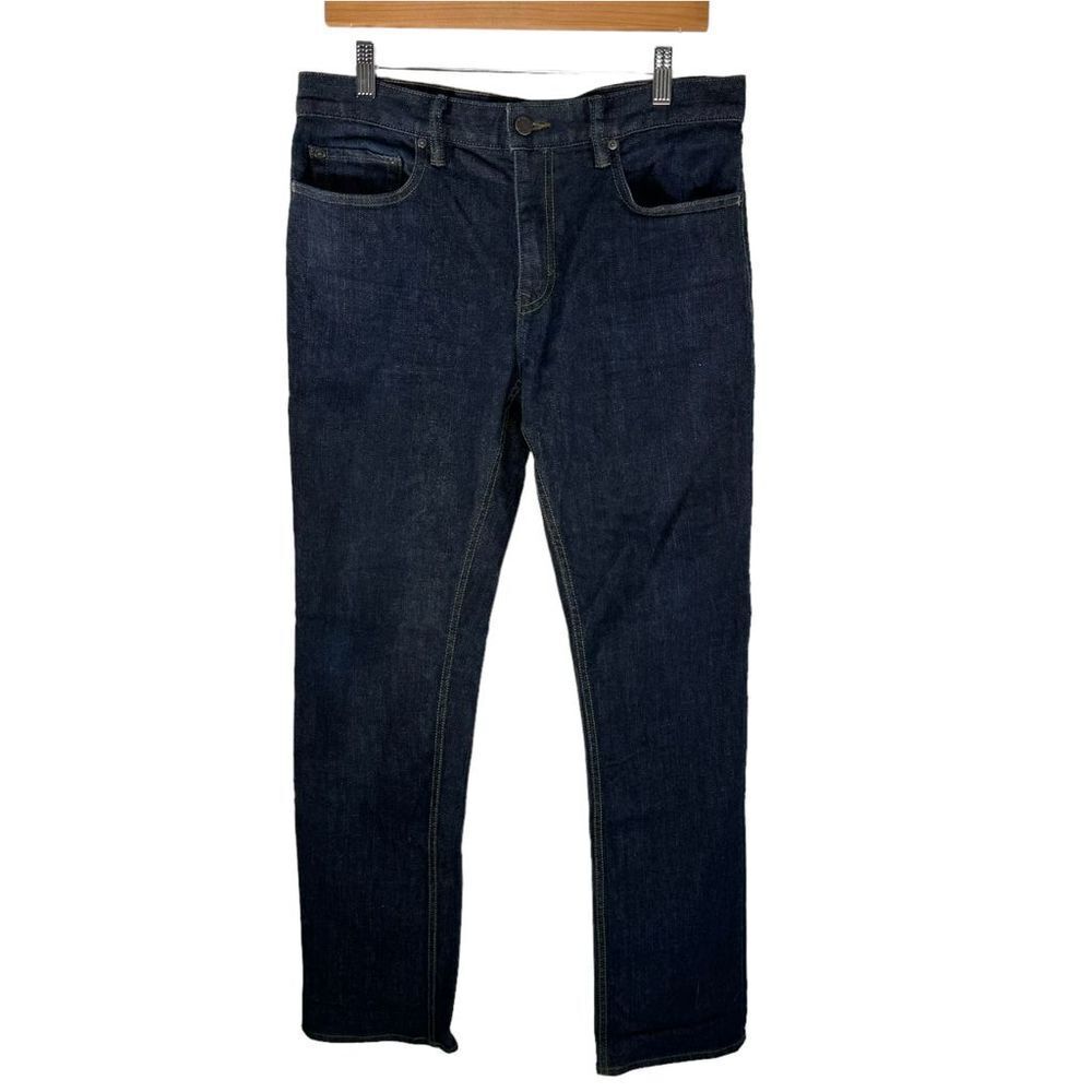 Banana‎ Republic Men's Slim Dark Blue Jeans 33W 32L Stretch Eco-Friendly Denim